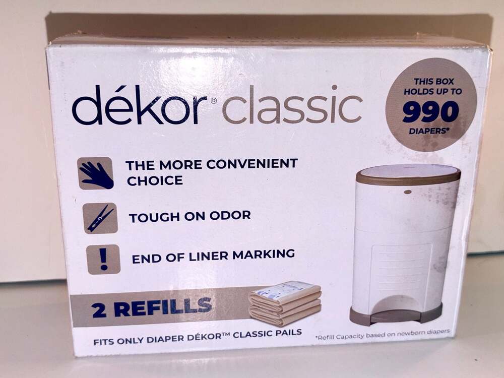 Dékor Classic Diaper Pail Refills, 2-Count Pack (Holds 990 Diapers)